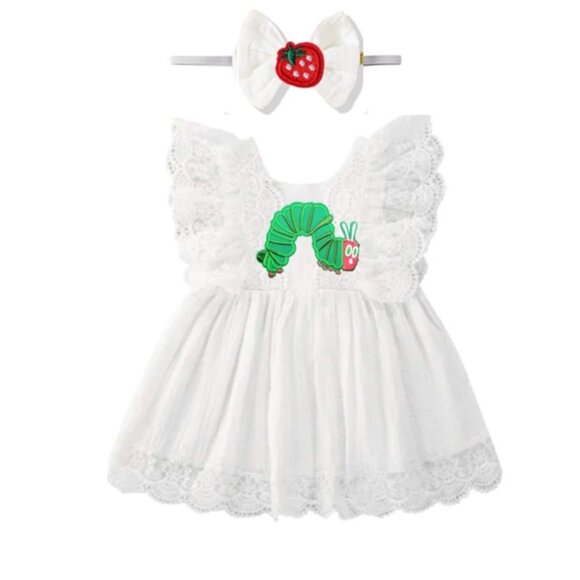 The very hungry Caterpillar Dress Birthday Outfit Clothes school Book headband